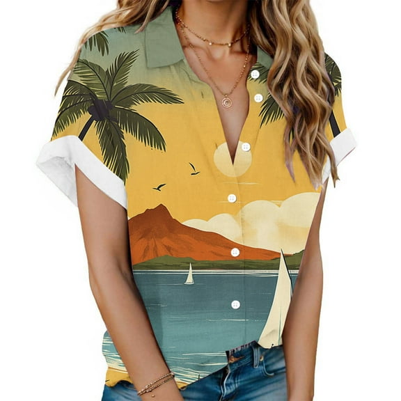 Womens Tops Trendy 2026 Spring Summer Womens Summer Tops Blouses For Women Casual T-Shirts For Women Graphic Tees Plus Size