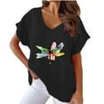 thumbnail image 1 of Bogo Womens Tops Trendy 2025 Spring Summer Womens Tops Short Sleeve Loose Fit Cotton Womens Blouses Casual Cotton T Shirts For Women Graphic Vintage Retro, 1 of 4