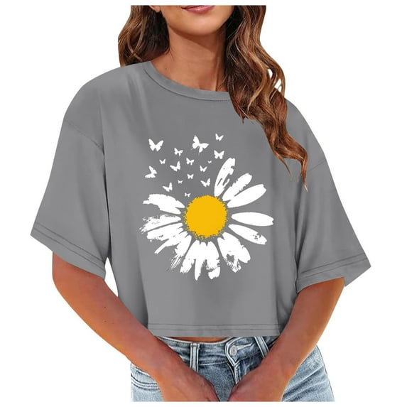 Womens Tops Trendy 2026 Womens Tops Dressy Casual Summer Short Sleeve Blouses Cotton Blouses For Women Dressy Casual Plus Size Plus Size Workout T Shirts For Women Loose Fit