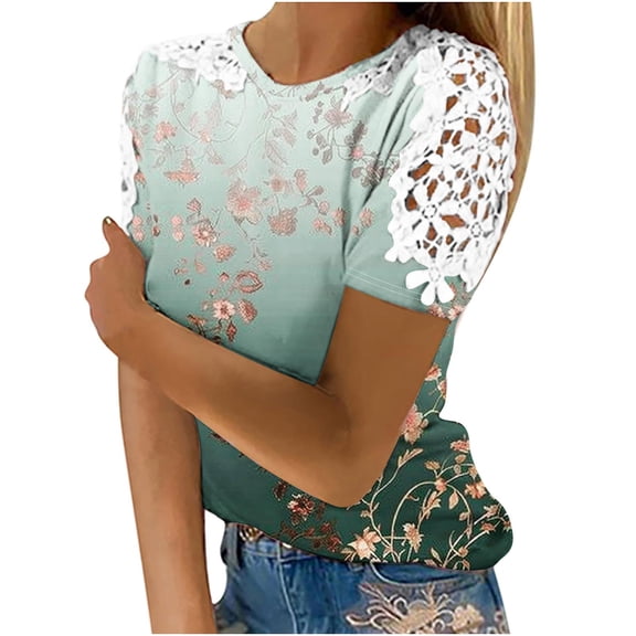 Womens Tops Trendy Going Out Womens Summer Tops Blouses For Women Dressy Casual Plus Size T Shirts For Women Graphic Country