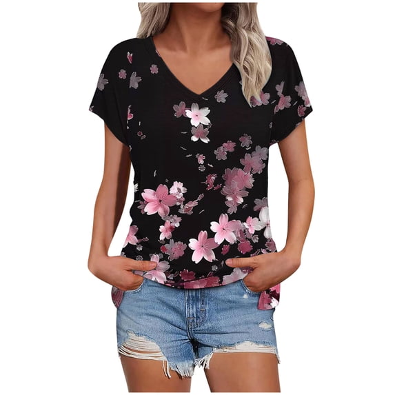 Bogo Womens Tops Trendy Going Out Womens Tops Short Sleeve Dressy Casual Womens Blouses Dressy Casual Sexy V Neck T Shirts For Women Fitted