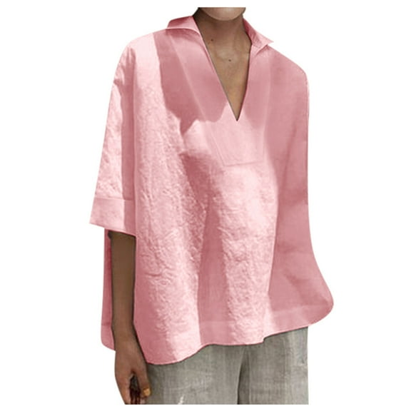 Bogo Womens Tops Trendy Short Sleeve Womens Plus Size Tops Dressy Casual Womens Blouses Short Sleeve Cotton V Neck T Shirts For Women Plus Size Cotton