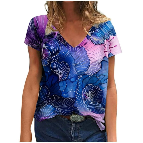 Womens Tops Trendy Summer 2026 Womens Tops Short Sleeve Fitted Blouses For Women Business Casual Petite T Shirts For Women Graphic Y2K