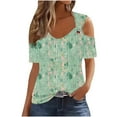 thumbnail image 1 of Young Womens Tops Trendy Summer Womens Plus Size Tops Dressy Casual Womens Blouses And Tops Dressy 100 Percent Cotton V Neck T Shirts Women Plus Size, 1 of 5