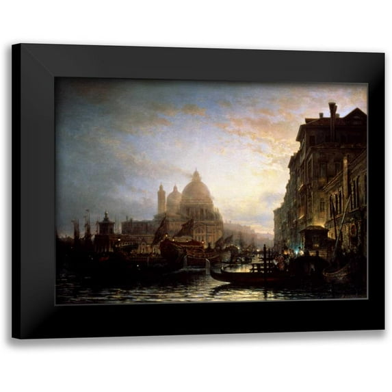 Bogoljubov, Alexej 18x14 Black Modern Framed Museum Art Print Titled - Venice at Night