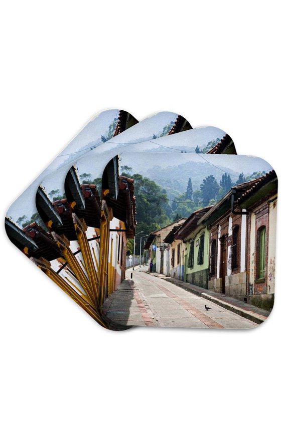 , Bogota, Colombia. Colorful Buildings in Downtown - Sa06 Mwr0021 - Micah Wright, Set of 4 Coasters - Soft