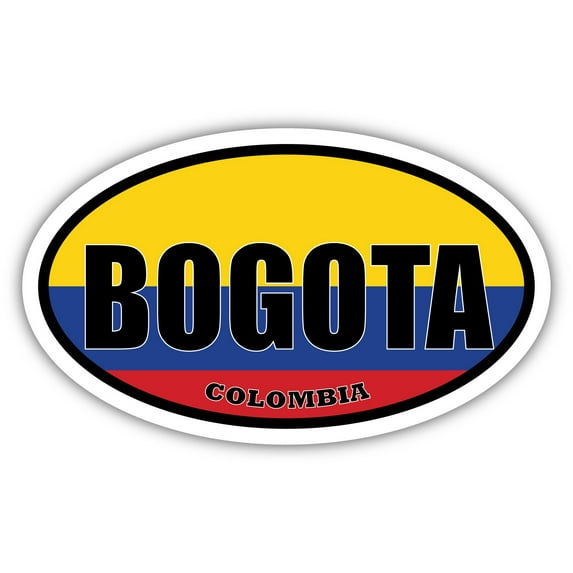 Bogota Colombia Flag Oval Decal Vinyl Bumper Sticker 3x5 inches