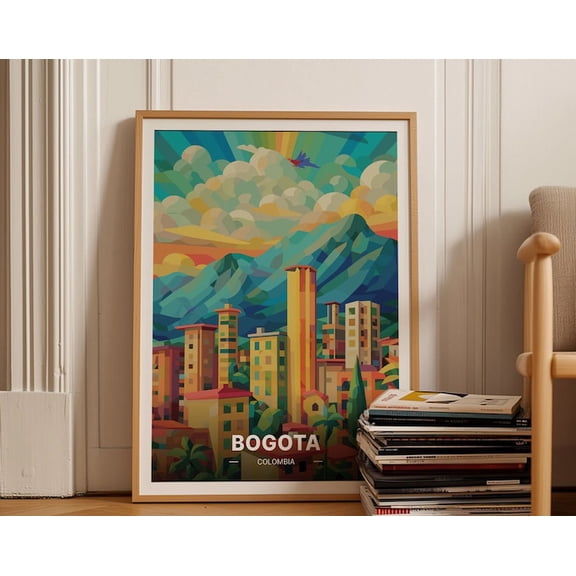Bogota Colombia Skyline Wall Art Print, Unframed Paper Poster 24x36in