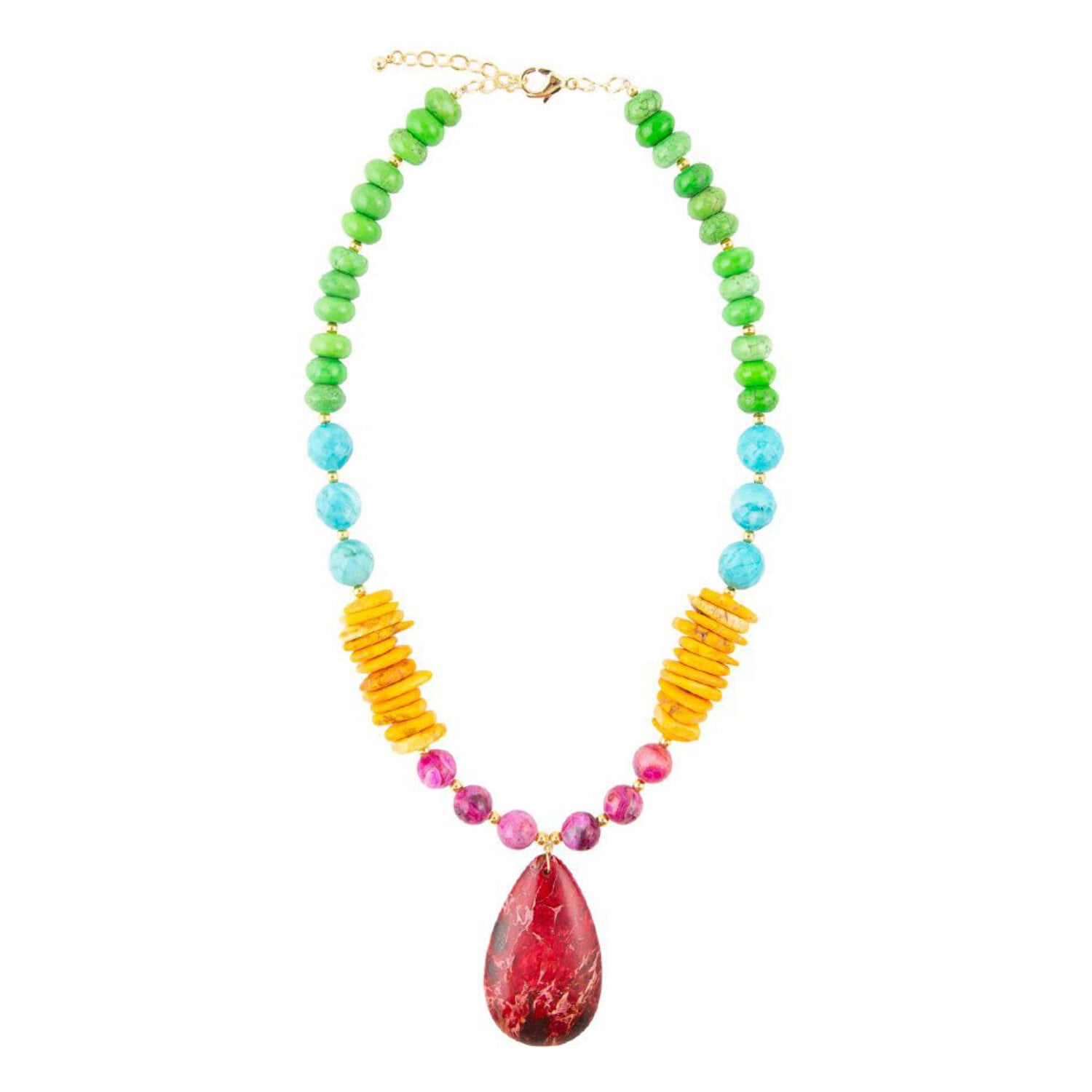 UNKNOWN CC Bogota Fuchsia Jasper Statement Necklace