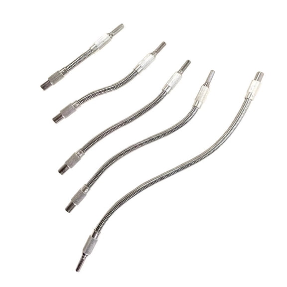 Bogrsely 5Pcs Adjustable Drill Adapter Metal Flexible Extension Drill Bit Extension For Furniture Assembly Tasks