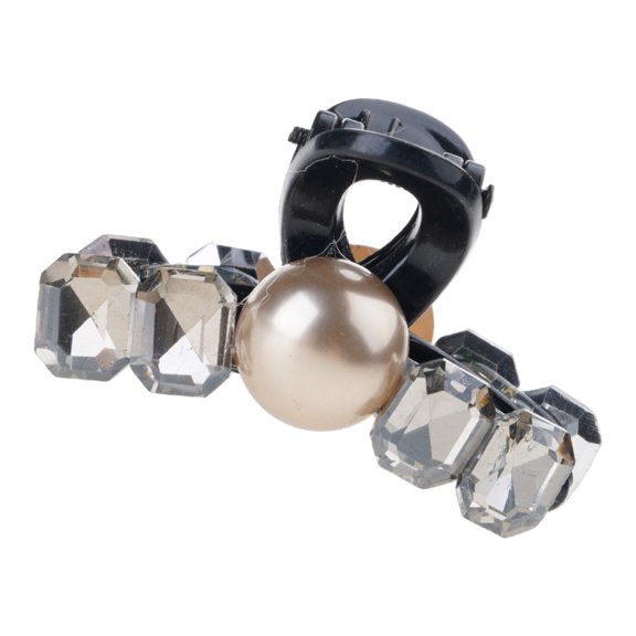 Bogrsely Elegant Faux Imitation Pearls Rhinestones Hair Claw Clip Compact Size Secure Closure Perfect For Casual Or Prom Outfits