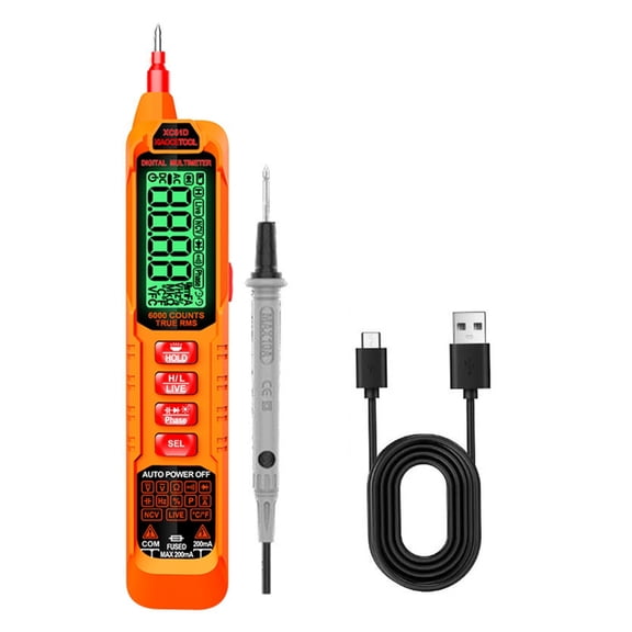 Bogrsely Portable Digital Multimeter With Intelligent AntiBurn Protections Electrician Tool