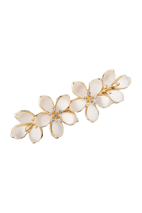 Rhinestones Hair Claw Elegant Floral Pattern Spring Closure Women Accessories