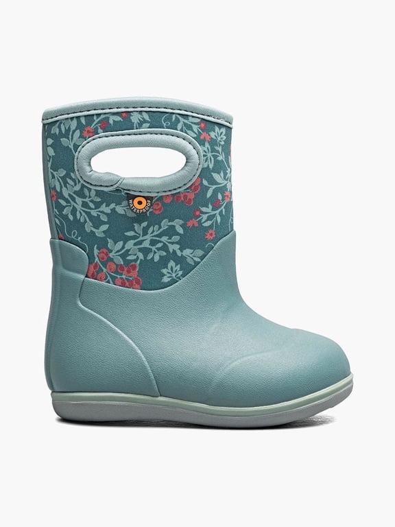 Baby Classic Demure Floral Kids Waterproof Boots, Mist Blue, 10 M Little Kid