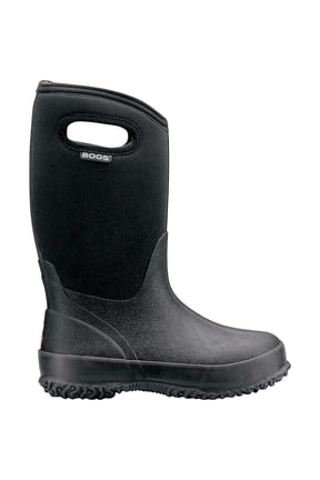 Bogs Boots Boys Kids 10" Classic Handles Rubber WP Black 52065