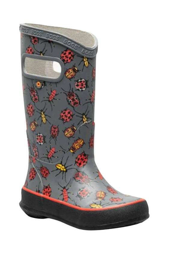 Boys' Lady Bugs Rain Boot Round Toe Grey 6 D(M) US