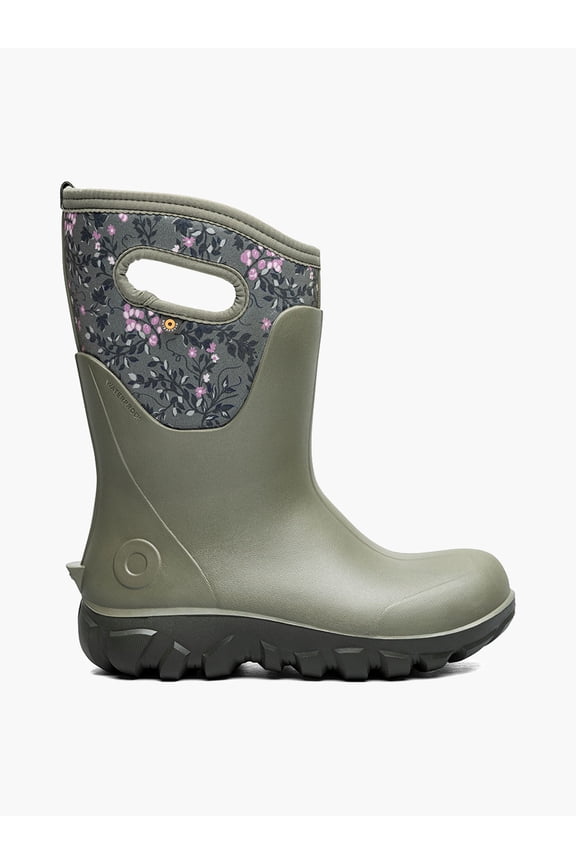Classic Seamless Mid Demure Floral Women's Boots, Olive Multi, 8 M