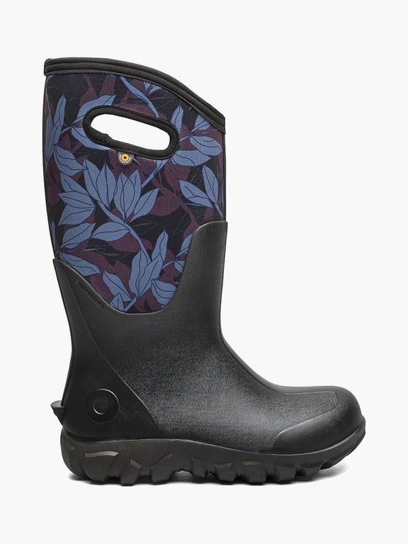 Classic Seamless Tall Outline Leaves Women's Waterproof Boots