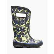 Bogs Kids Rainboot Camo Texture, Black Multi, 7 M Little Kid