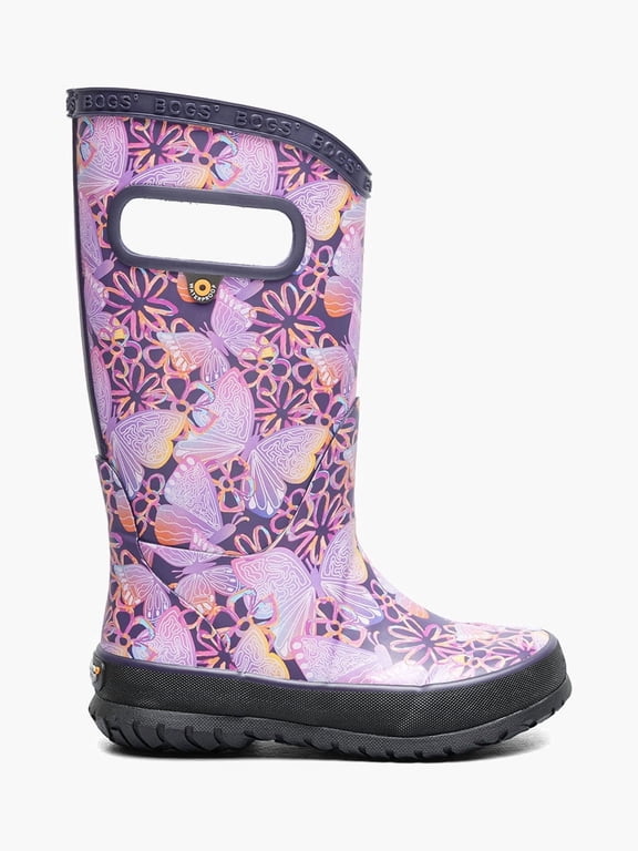 Kids Rainboot Solar Butterfly, Purple Multi, 12 M Little Kid