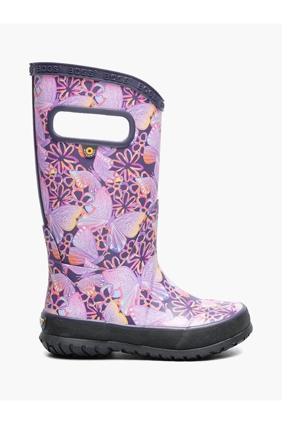 Kids Rainboot Solar Butterfly, Purple Multi, 8 M Little Kid