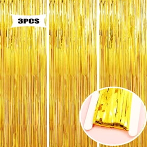 Bohash Backdrop Plastic Gold Curtain, 3 Piece