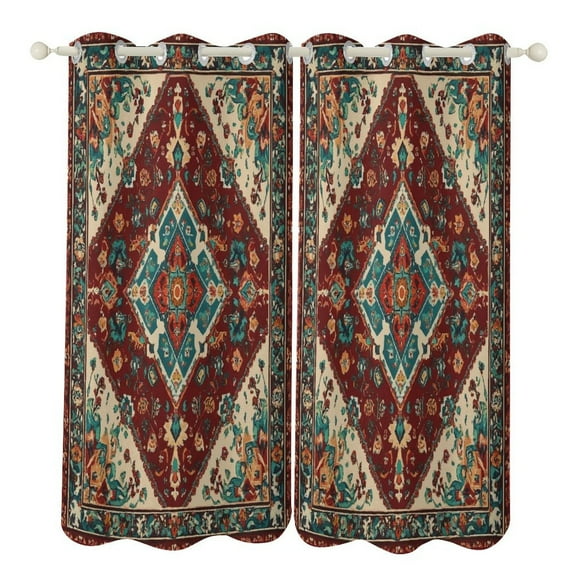 Bohemia 2 Panels Blackout Curtains for Bedroom Living Room Drapes Kitchen Room Window Blackout Curtain Grommet