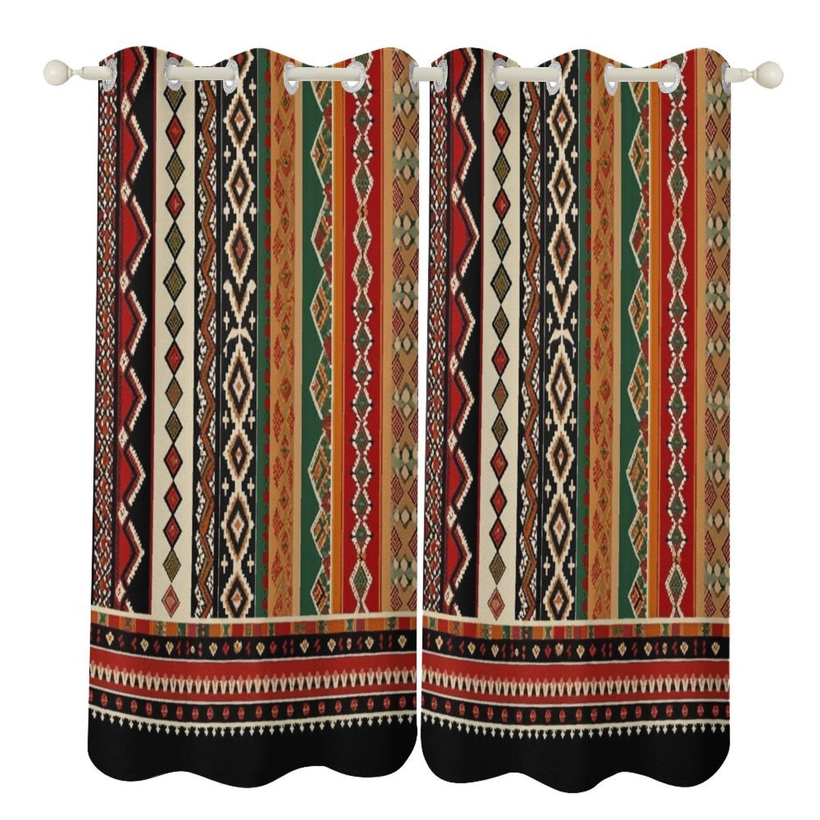 Bohemia 2pcs Blackout Curtains For Living Room Bedroom Grommet Top ...
