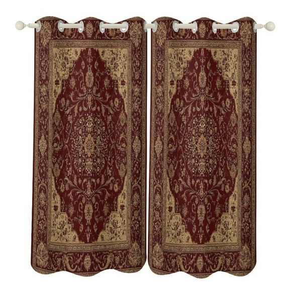 Bohemia 2pcs Blackout Curtains For Living Room Bedroom Grommet Top Window Set for Left And Right Biparting Open
