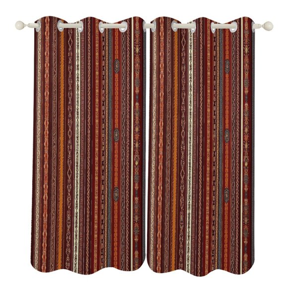 Bohemia 2pcs Blackout Curtains For Living Room Bedroom Grommet Top Window Set for Left And Right Biparting Open