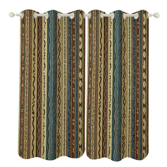 Bohemia 2pcs Blackout Curtains For Living Room Bedroom Grommet Top Window Set for Left And Right Biparting Open