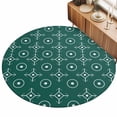 Bohemia Area Rug, Abstract Gingham White Circle Traditional Ethnic ...
