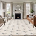 thumbnail image 1 of Bohemia Area Rugs 8'x10', Washable Small Throw Rugs for Living Room Patio, Modern Boho Floral Plants Minimalist Abstract Beige Indoor Outdoor Rug Non-Slip Low Pile Carpet Runner Reversible Floor Mats, 1 of 8