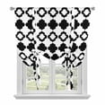 thumbnail image 1 of Bohemia Balloon Curtains for Windows, Bedroom Curtains 54 Inch Length, Retro Abstract Geometric Pattern Boho Black Tie Up Curtains Panels Thermal Insulated Bathroom Curtains Window 42"x54", 1 of 8
