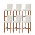 thumbnail image 1 of Bohemia Bar Stool Covers Set of 6, Modern Abstarct Floral Flowers Boho Beige Stretch Washable Bar Chair Covers with Backs, Removable Pub Counter Height Chair Cover for Kitchen Dining Room Cafe, 1 of 7