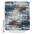 thumbnail image 1 of Bohemia Bathroom Shower Curtains with 12 Hooks Waterproof Shower Curtain for Stalls and Bathtubs Vintage Abstract Minimalist Texture Blue Brown Decorative Bathroom Privacy Curtain 66x72 Inches, 1 of 9