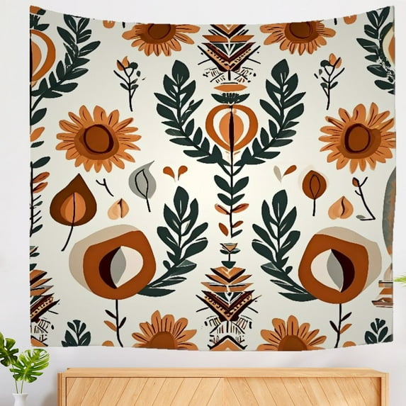 Bohemia Big Tapestry Tribal Symmetrical Geometric Shapes Modern Tapestry Curtain Vintage Bohemia Washable Large Tapestry Decoration for House College Bedroom Dorm 51x59inch
