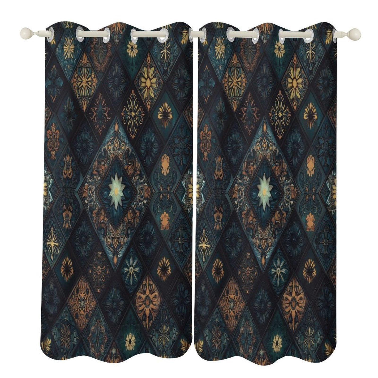 Bohemia Blackout Curtains Window Drapes Room Darkening Thermal ...