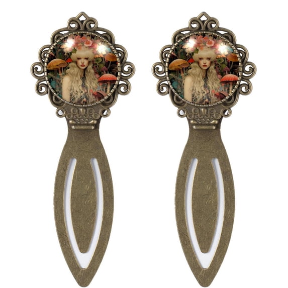 Bohemia Book Accessories: Vintage Copper-Colored Lace Bookmarks, Stainless Steel Material, Set of 2