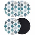thumbnail image 1 of Bohemia Coasters Set of 4, Absorbent Coasters for Drinks, Vintage Moroccan Geometric Pattern Blue Green Gray Coaster for Desk Coffee Table Protection, Home Decor House Warming Gifts 4", 1 of 8
