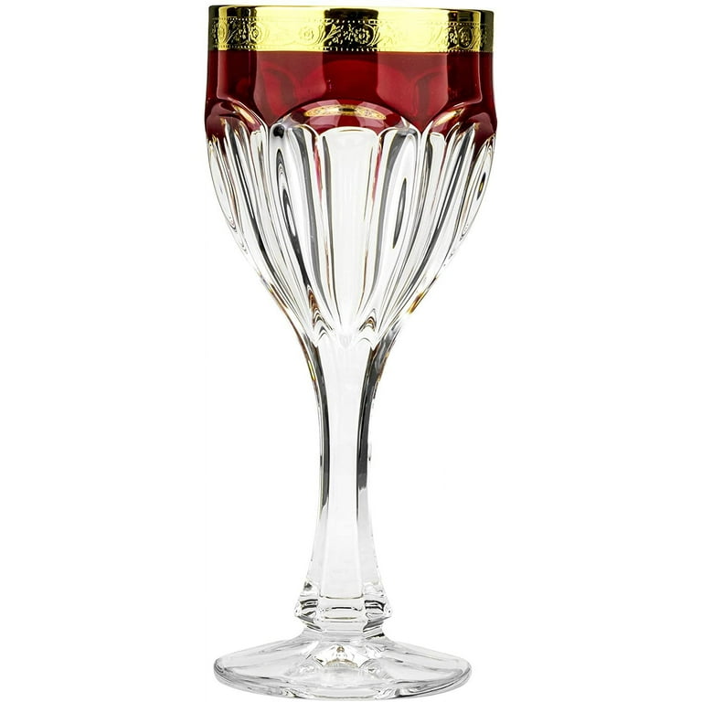 Bohemia Crystal 432267/190, 6.42 Oz Safari Rubin Wine Glasses, Crystal  Red Wine Goblets, Wedding Gift Drinkware, 6-Piece Set