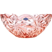 Bohemia Crystal AU52668 11.25 Bowl  FLORA  28 cm, Decorative Bowl, Fruit Bowl, Centerpiece, Pink