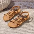 thumbnail image 1 of Bohemia Dress Sandals for Women, Orthopedic Shoes for Women Wide Width, Sandals for Women Dressy Summer Flat Casual Open Toe Bohemia Sandals Lightweight Walking Shoes, Ginger 5.5, 1 of 9