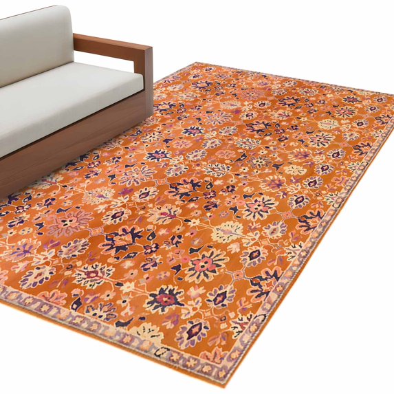 Bohemia Ethnic Style Area Rug 4x6ft Retro Pattern Orange Southwest Non ...