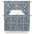 Bohemia Floral Kitchen Curtains Swag Valance and Tier Curtains Set 24 ...