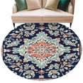 thumbnail image 1 of Bohemia Floral Washable Round Area Rug 7 ft, Vintage Boho Ethnic Farmhouse Flower Pattern , Soft Non Slip Rugs Stain Repellent Indoor Felt Carpet for Living Dining Room Bedroom Home Office, 1 of 9
