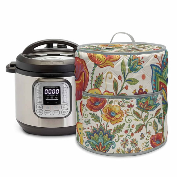 Bohemia Flowers Rice Cooker Cover 6 Quart Color Vintage Pesley Floral ...