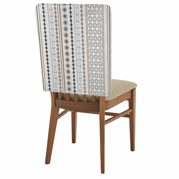 Bohemia Geometric Chair Back Covers Set of 6, Brown Stripes Diamond ...