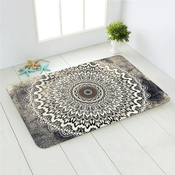 Bohemia Home Kitchen Carpet Mats Boho Flowers Entrance Door Mat Decor Non-slip Flannel Anti-Slip Kitchen Rug Hallway Carpet