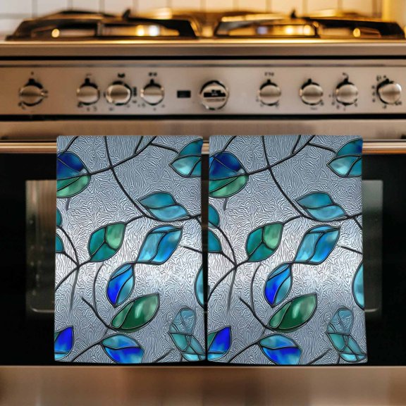Bohemia Kitchen Towels Set of 1, Vintage Abstract Geometric Glass Leaf Aesthetic Art Absorbent Dish Towels for Kitchen, Microfiber Hand Towel, Quick Drying Tea Towel for Cleaning Dishcloths